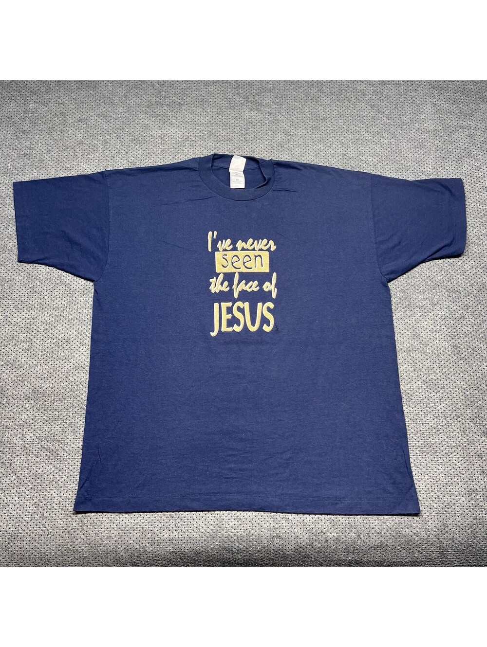 Vintage 1990S I’ve Never Seen The Face Of Jesus But I Will T-Shirt XXL Mens Rare